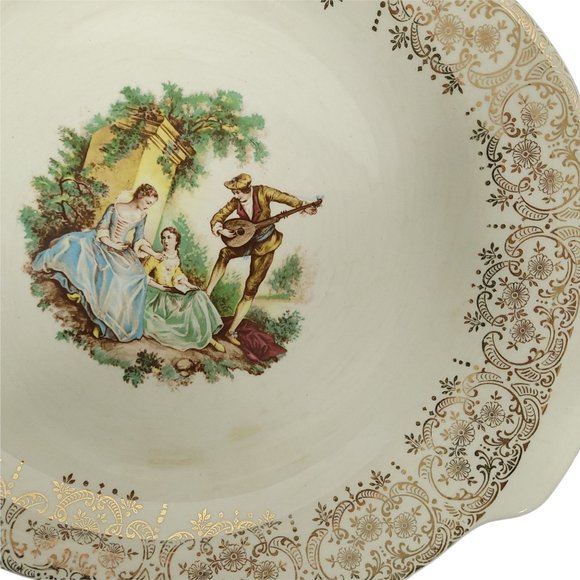 American Limoges Serenade Triumph China Do'r Serving Platter 22K Gold Trim USA - Picture 7 of 11